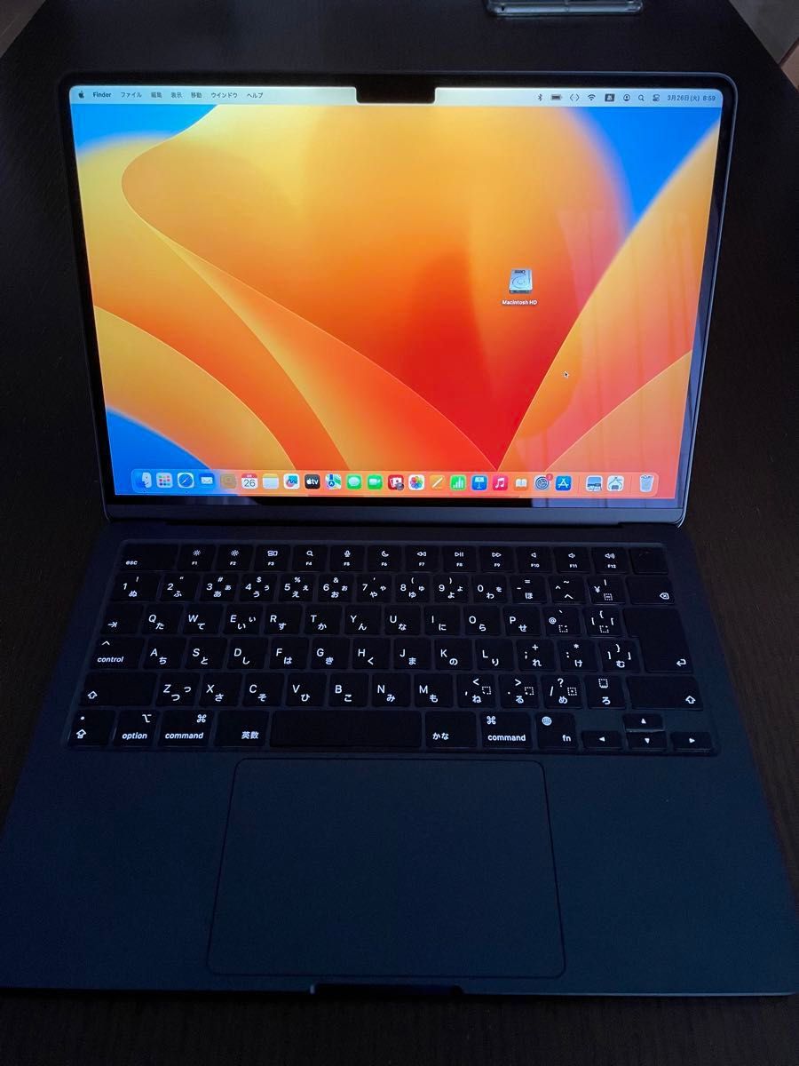 超美品 MacBook Air 13インチ M2 8GB SSD 256GB ミッドナイト 2022 充