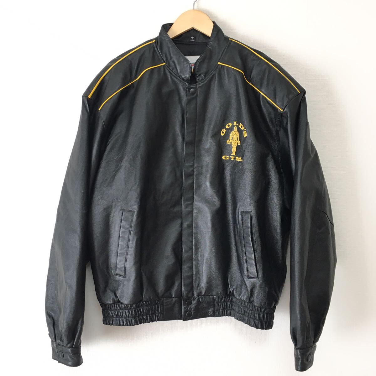 希少 ゴールドジムACTIVE WEAR GOLD'S GYM 本革オールレザージャケット