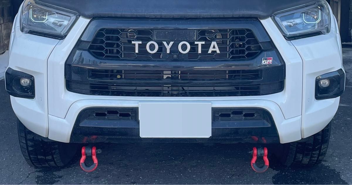 イ*ン様 ハイラックス Gun125 牽引フック 2個 シャックル付き JAOS