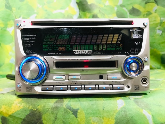 ケンウッド DPX66MD AUX対応 CD MDプレーヤー カーオーディオ 卓上