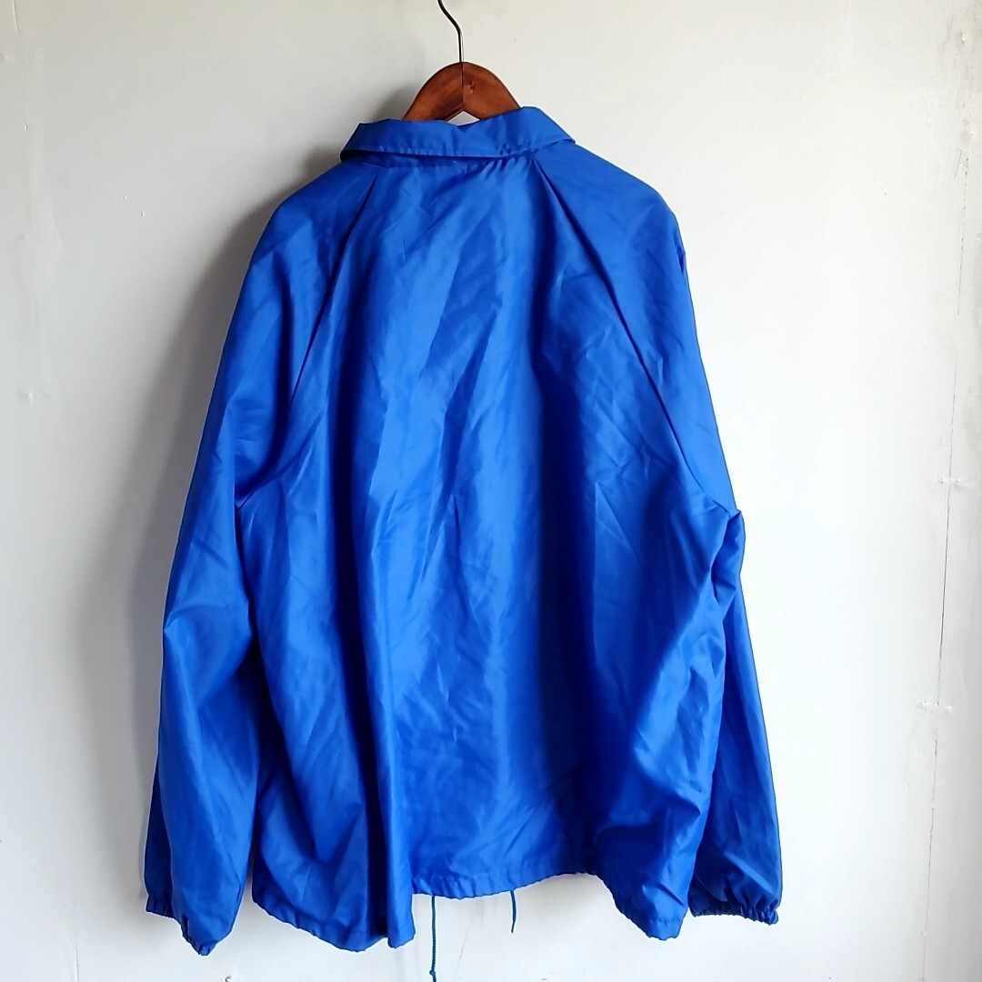 C68 90s USA製 AUBURN ナイロン コーチジャケット sizeXL 青 ブルー