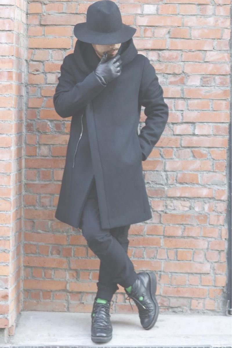 ジュンハシモト WRAP HOODED COATウールメルト ラップコート 3 定価110