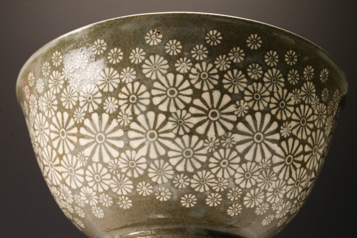 Yahoo!オークション - 【佳香】柳昌坤 瑞昌窯 今高麗花三島茶碗 共箱