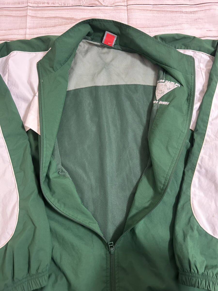 NIKE ナイロンジャケット 古着 ナイキ 90s XL グリーン 緑 旧タグ