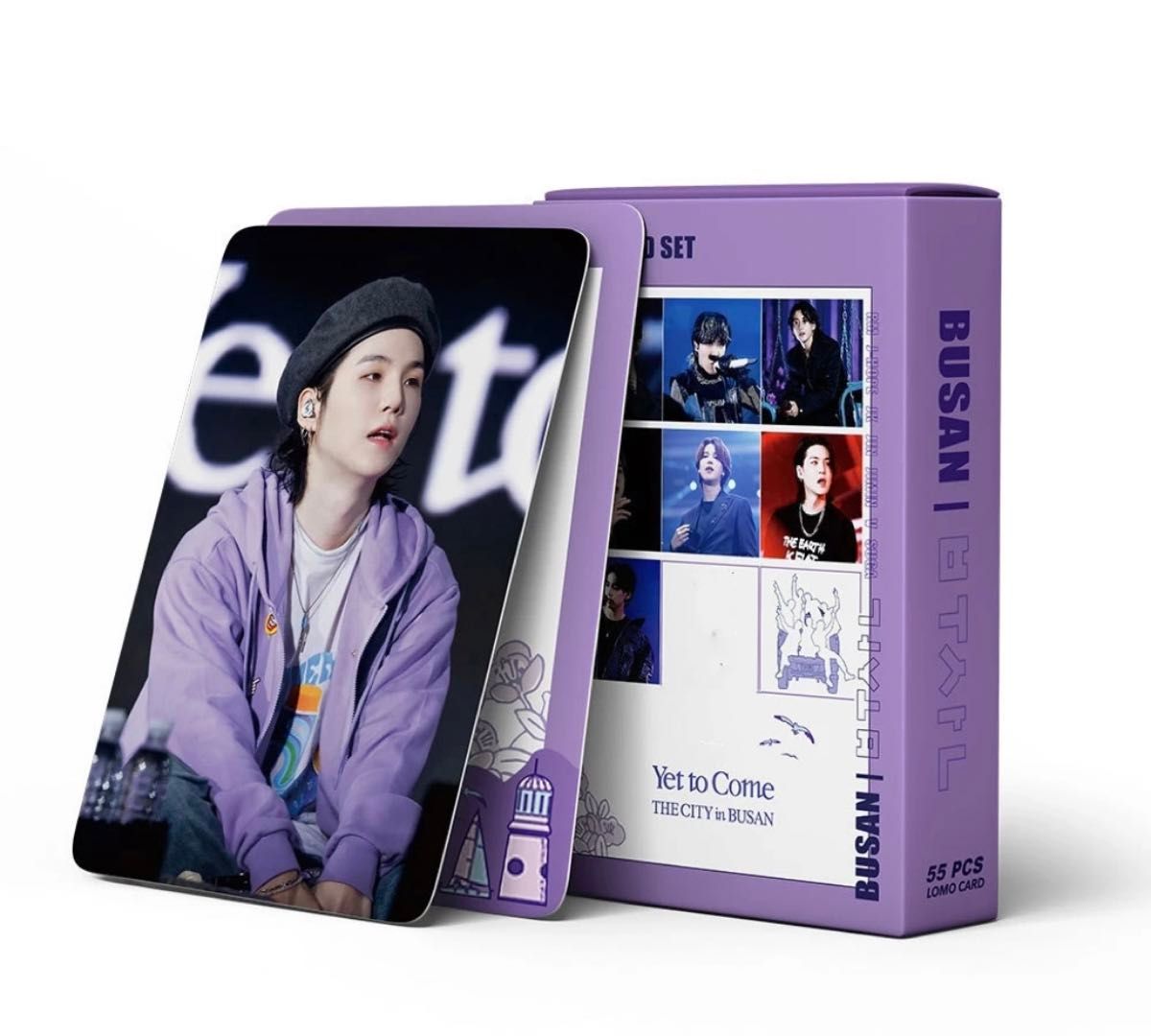 BTS BUSAN ホログラフィック レザー フォトカードロモカード 55枚