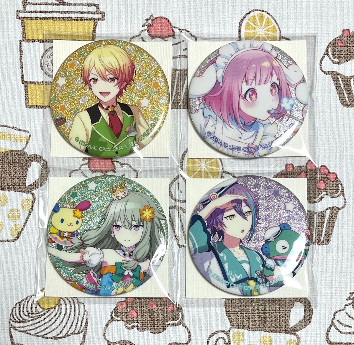 プロセカ サンリオ グリッター缶バッジ C ワンダショ 司・えむ・寧々