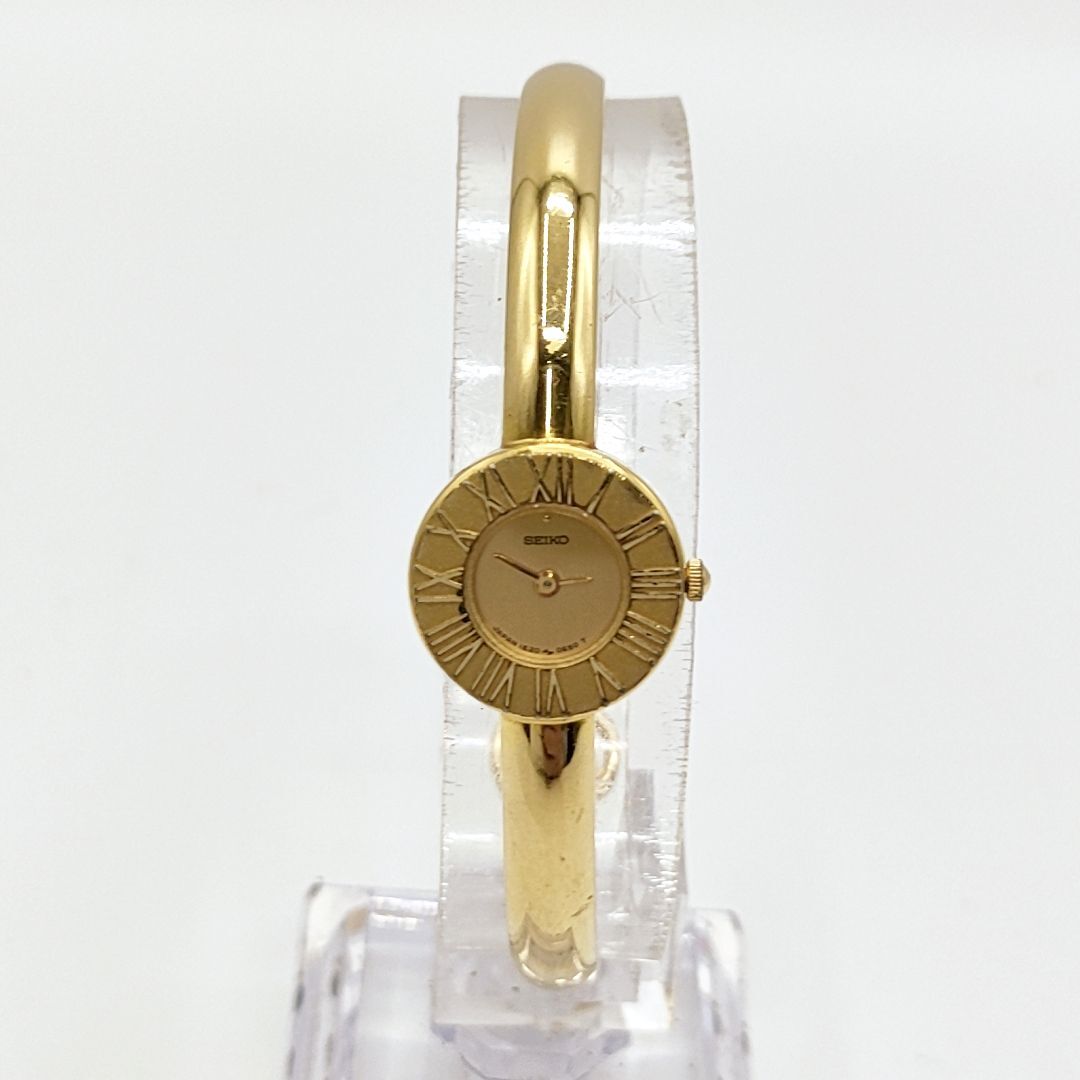 電池切れ】SEIKO セイコー クォーツ 腕時計 ゴールド文字盤 ラウンド