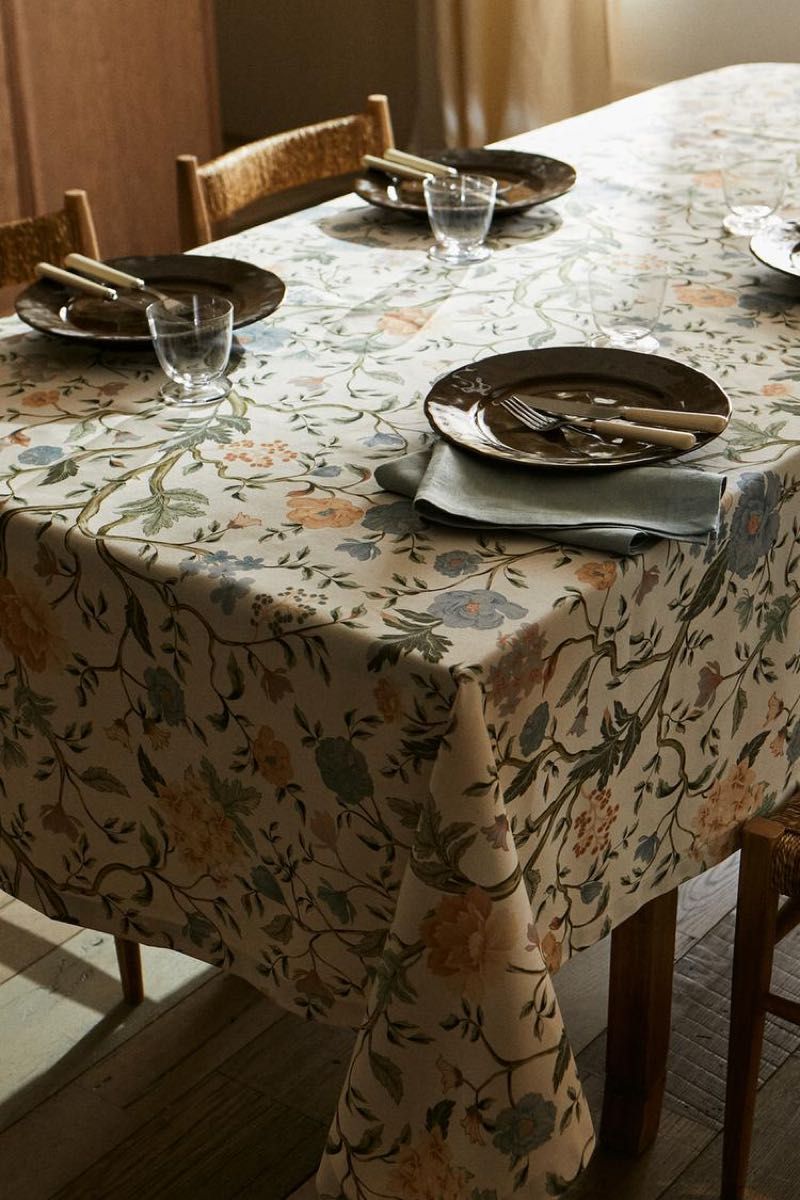 新品 ZARA HOME ザラホーム フラワー プリント テーブルクロス｜Yahoo