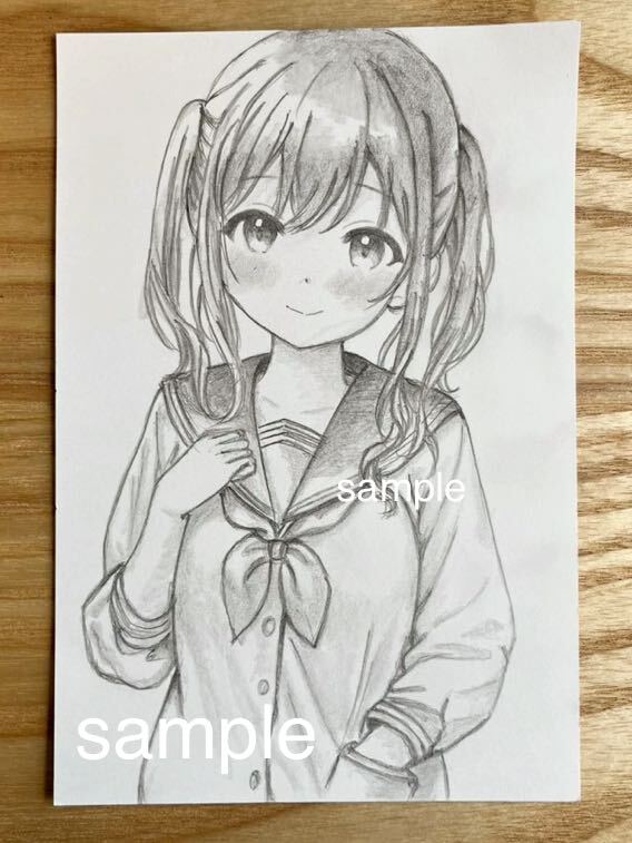 セ*ケ様 手描きイラスト アナログイラスト 色紙 オリジナル女の子 ミ