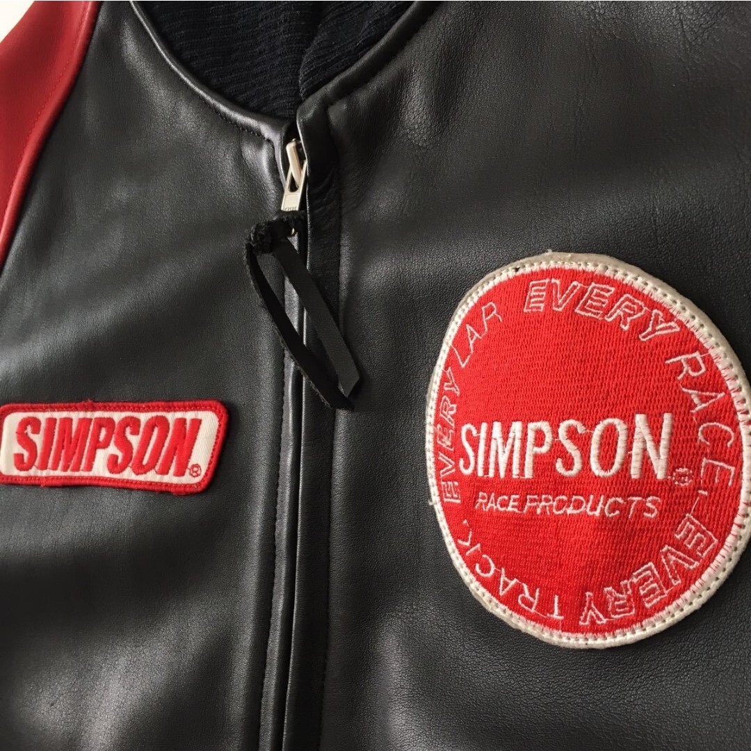 SIMPSONシンプソン牛革オールレザースタジャンLライダースジャケット本