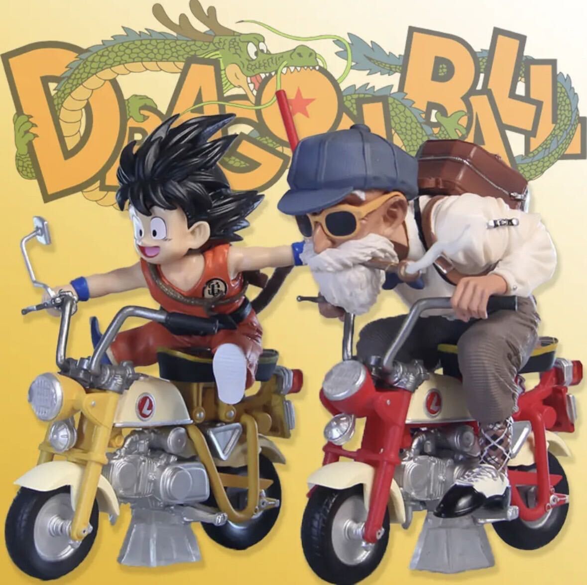 新品 ドラゴンボール 孫悟空 亀仙人 バイク フィギュア 2体セットPVC