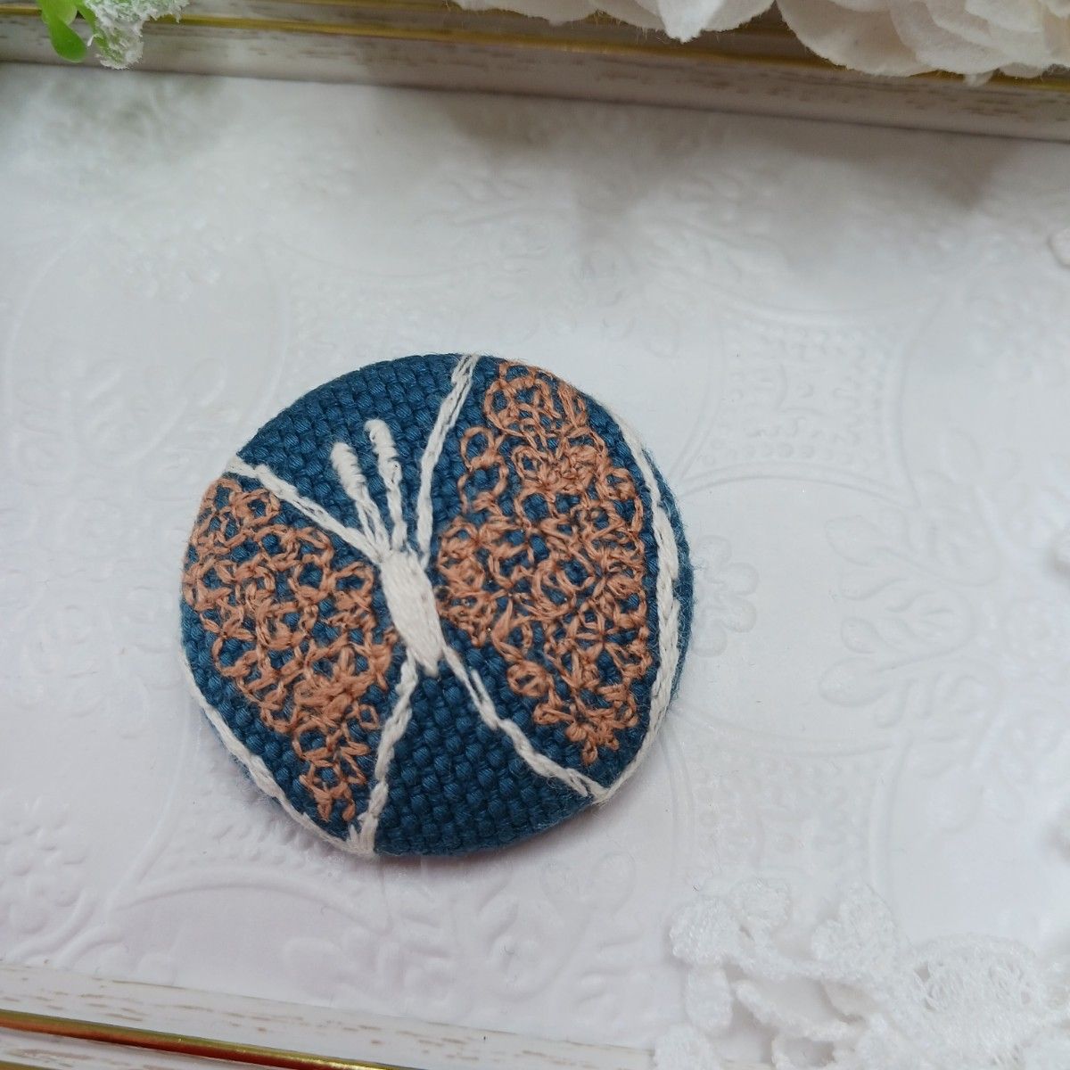 ハンドメイド ミナペルホネン アクセサリー ブローチ 二個セット