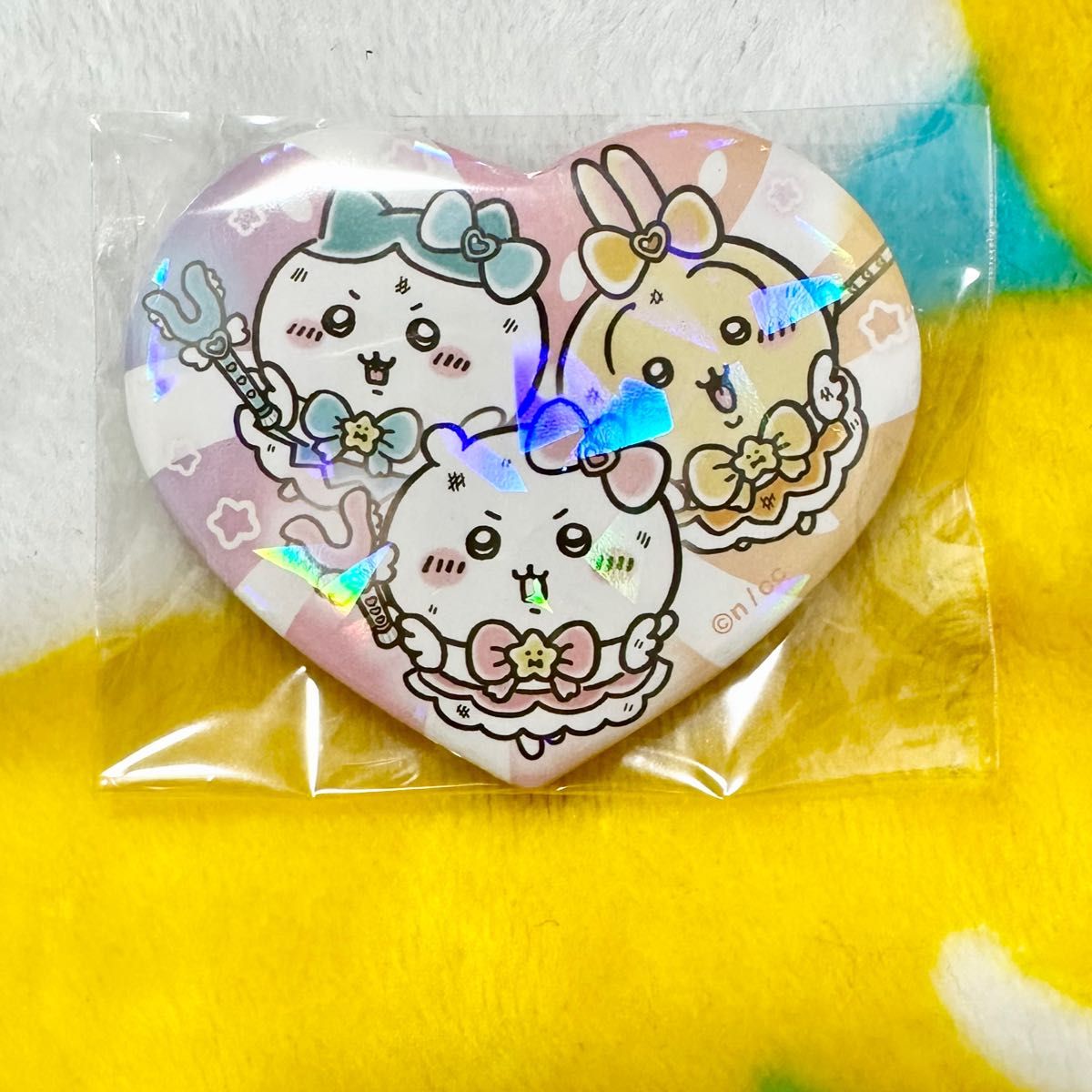 まじかるちいかわ 初代 缶バッジ ハート型 なんとか・・・なれーッ