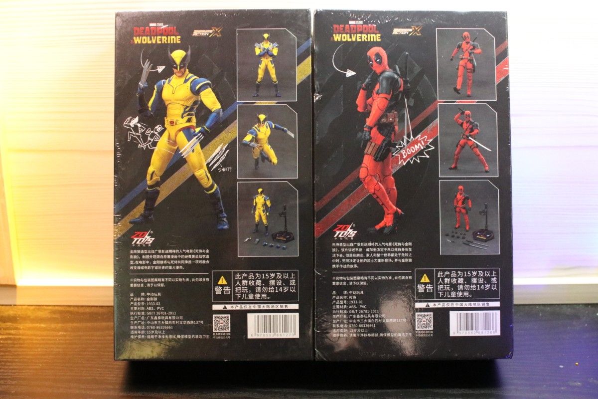 新品 ZD Toys デッドプール&ウルヴァリン アクションフィギュア 2体