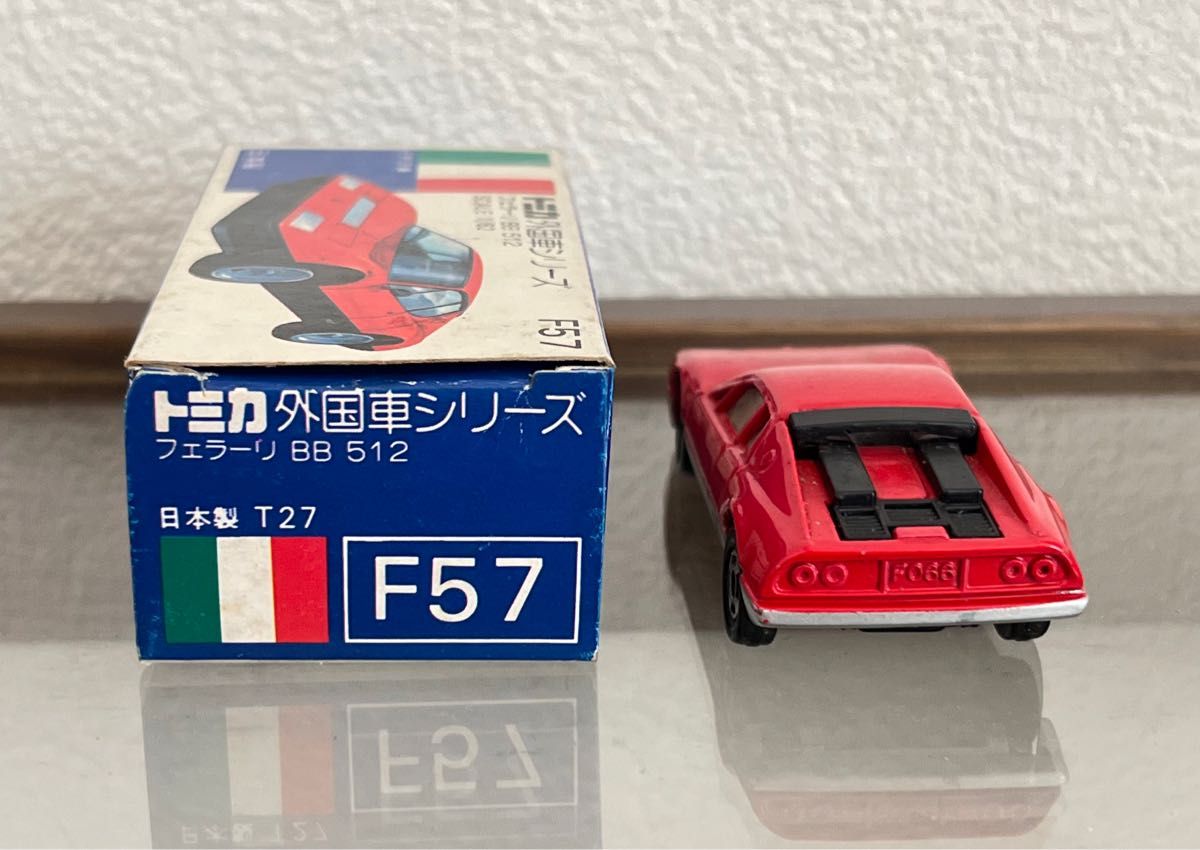 トミカ フェラーリBB 512 F57 輸出仕様 日本製 青箱 希少オールレッド