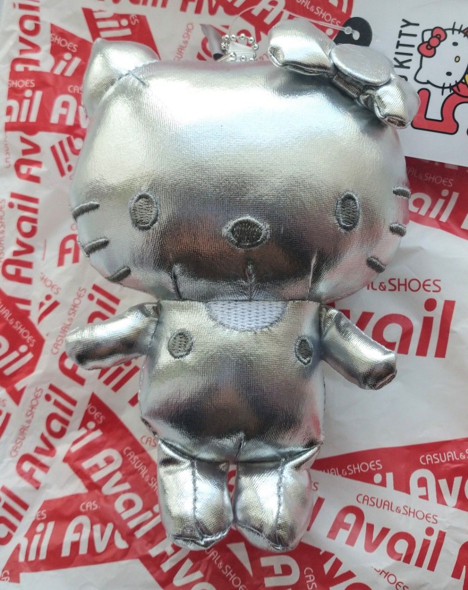 ハローキティ50周年 マスコットチャーム アベイル シルバー ぬいぐるみ
