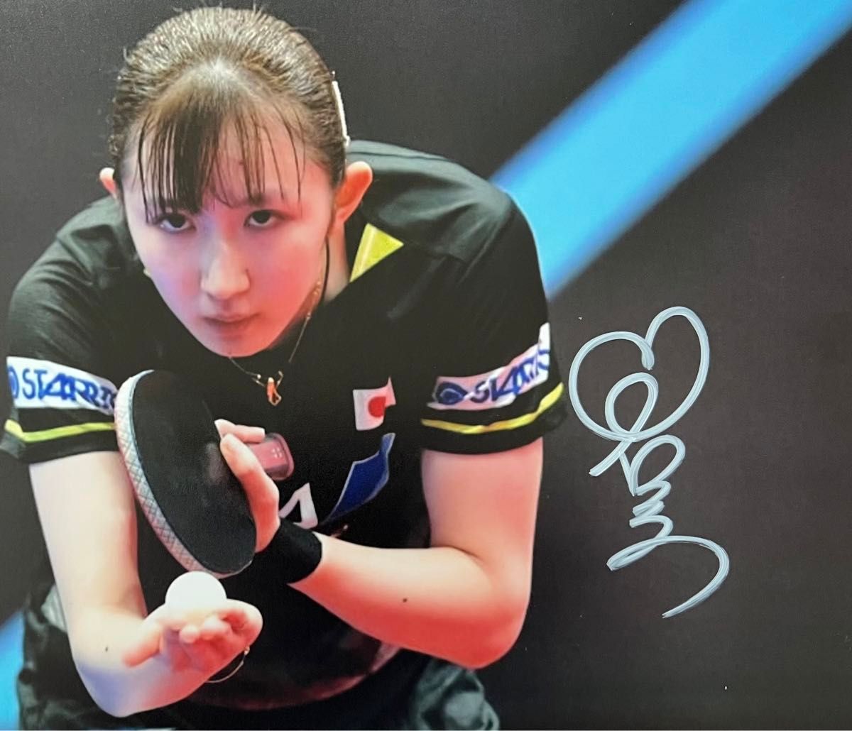早田ひなさん 直筆サイン付きフォト 世界卓球 パリオリンピック 証明書