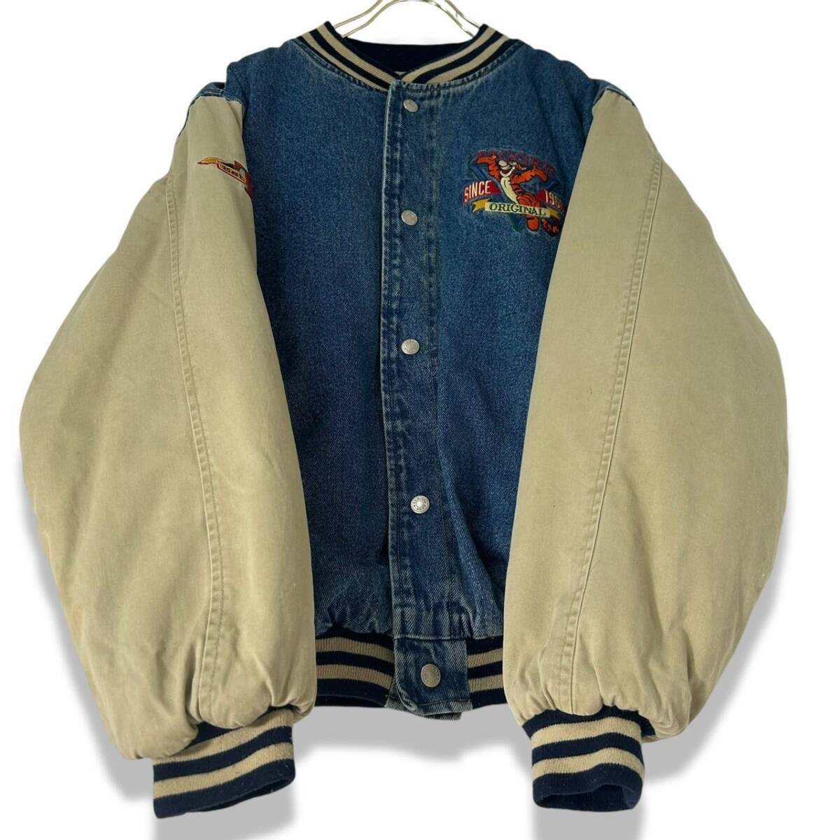 古着 90年代 Disney ディズニー デニムスタジャン バーシティー