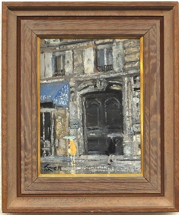 Yahoo!オークション - 真作保証 三宅輝夫 「雨の日（パリ）」 油彩 4号