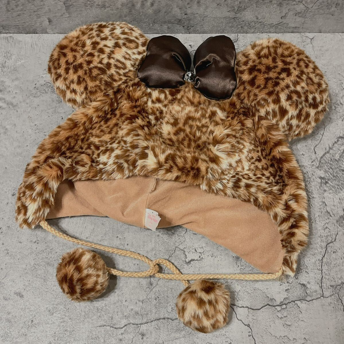 ミニー ヒョウ柄 ブラウン ファンキャップ セット ミニー ヒョウ柄