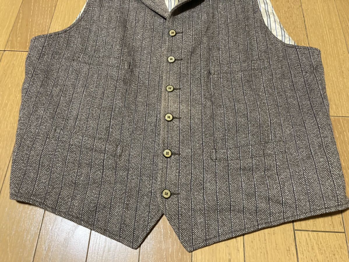 RRL ツイードストライプベスト XL ジレ ベスト ラルフローレン