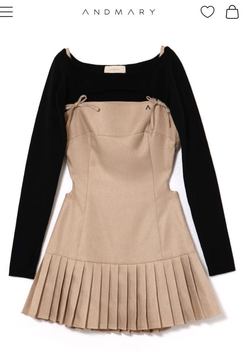 andmary Karen knit set mini dress アンドマリー ベージュ｜Yahoo