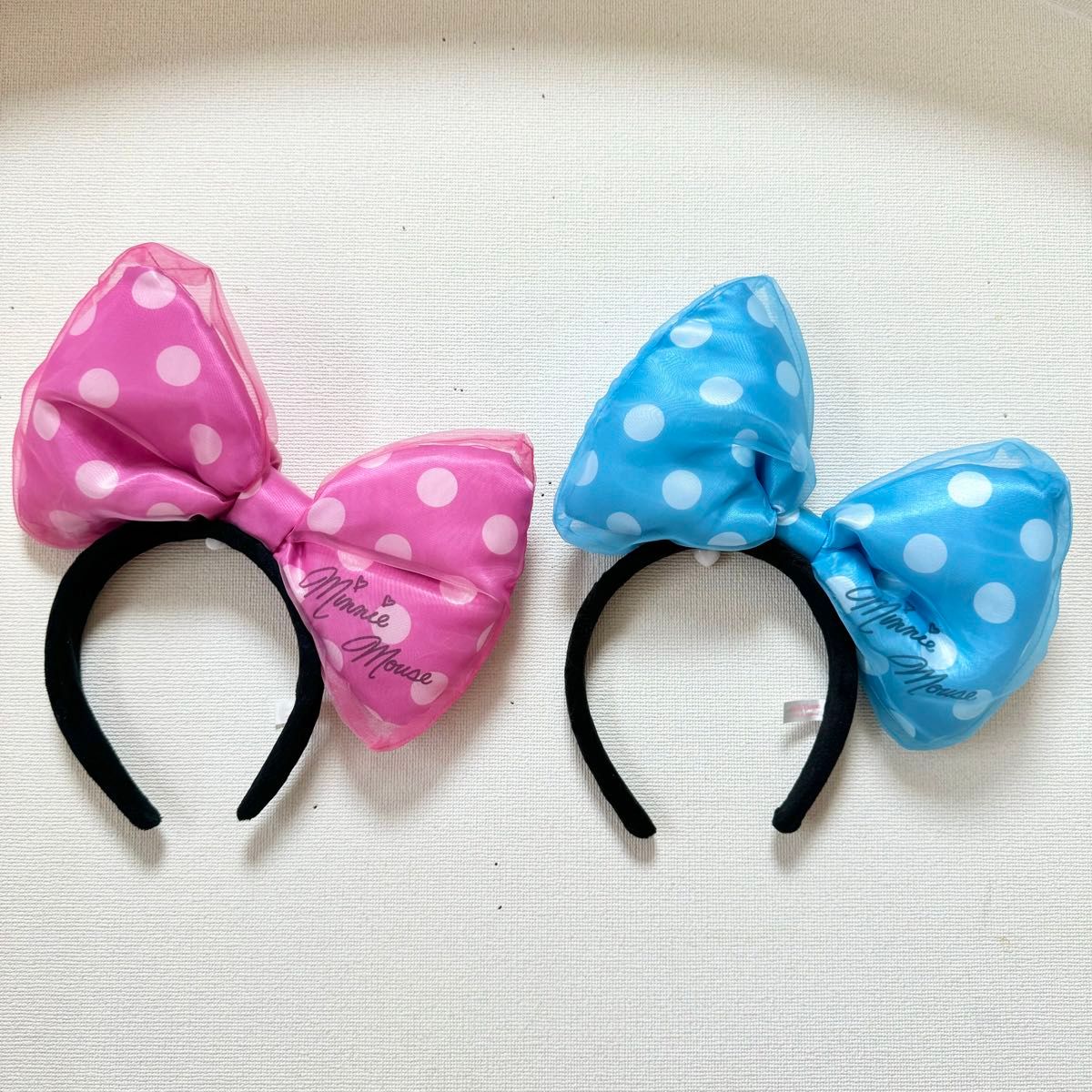 週末限定値下げ ディズニー カチューシャ 水色 ブルー ピンク ミニー