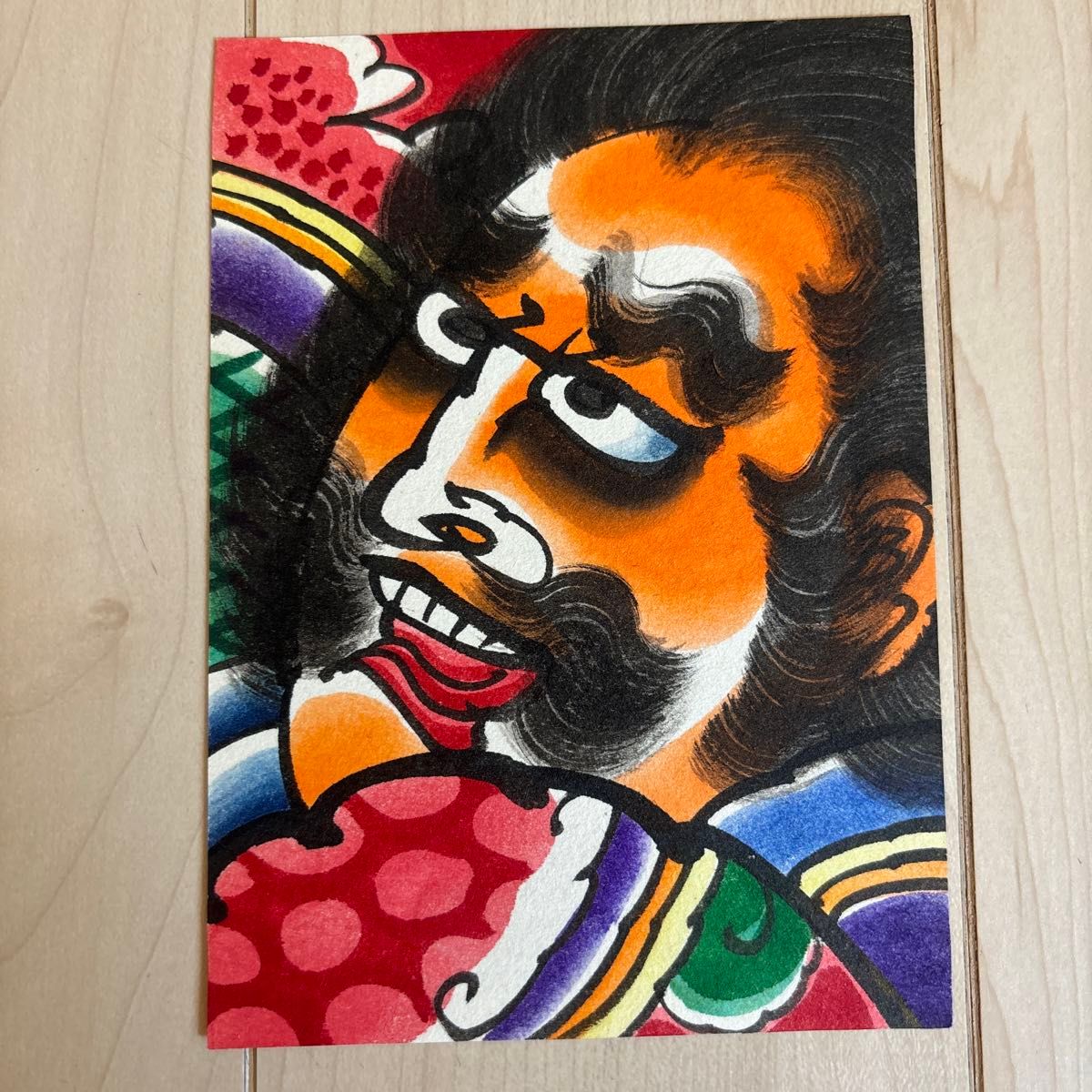 酒呑童子(津軽凧絵肉筆)