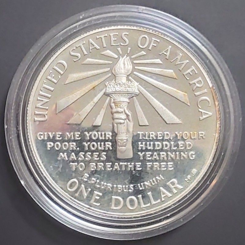 1986年アメリカ銀貨 自由の女神 リバティ1ドル記念銀貨 silver900