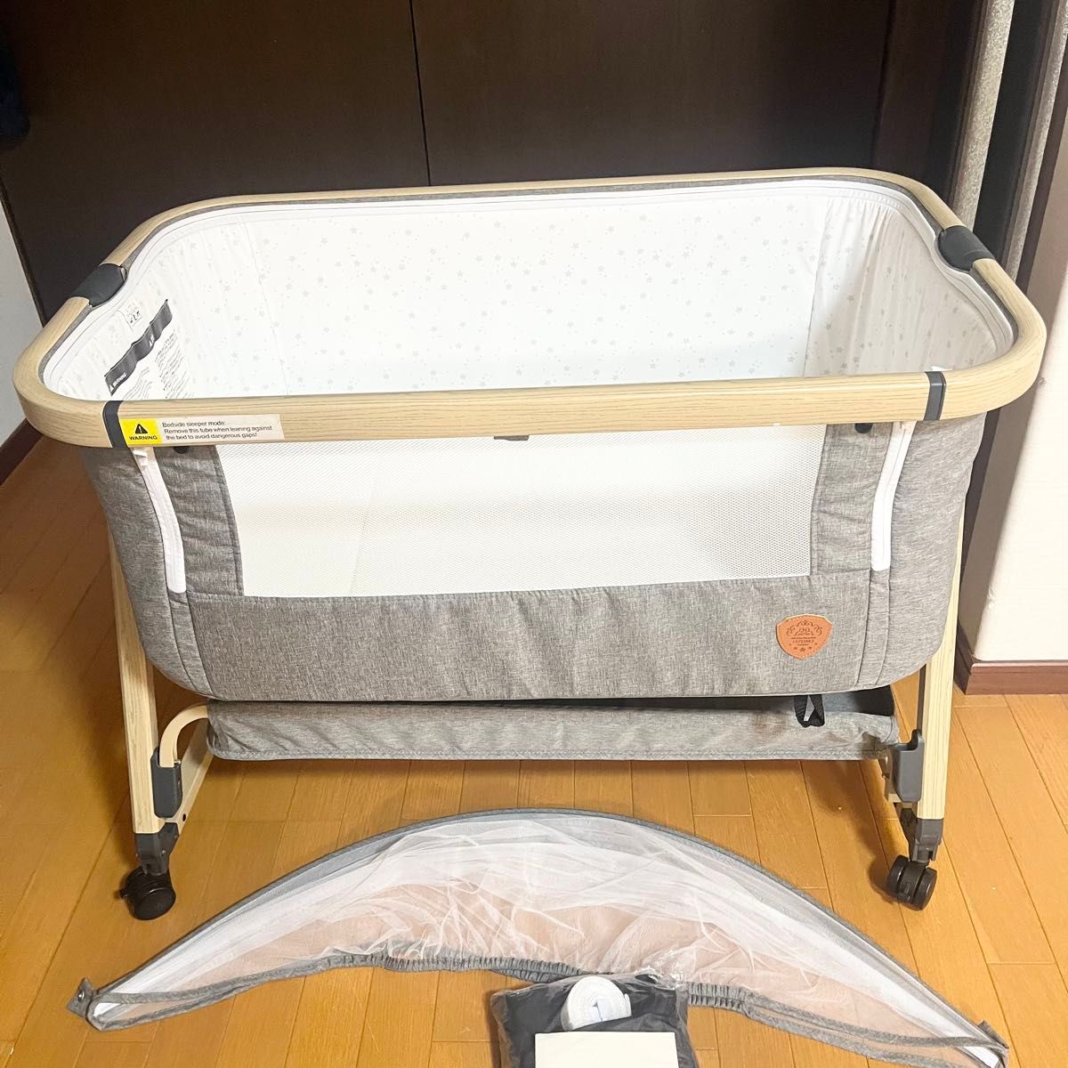 HZDMJ ベビーベッド 折りたたみ 可動式 説明書/収納バッグ付き 送料