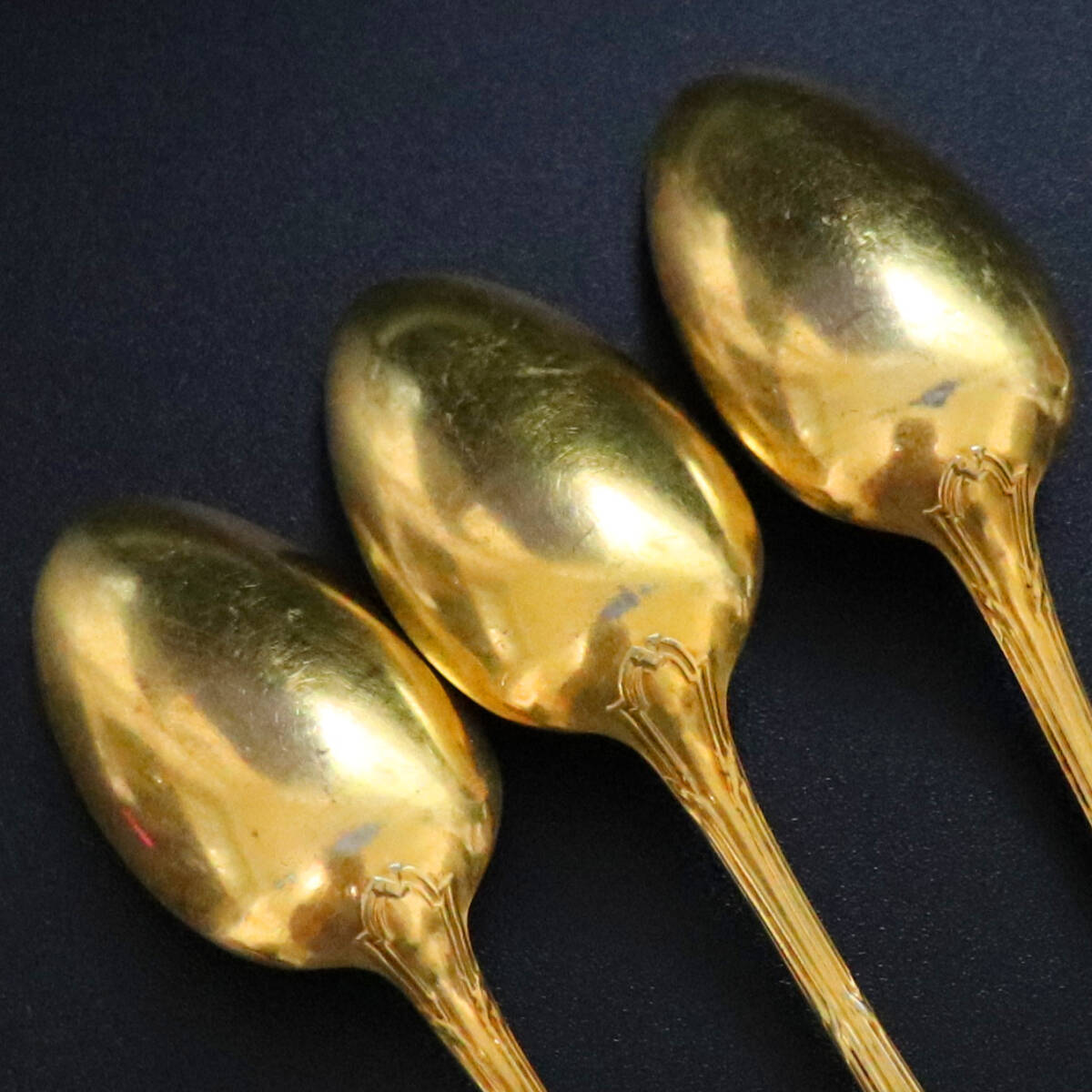 クリストフル最上級24金P，ヴェンドーム重厚モカスプーン&シュガー