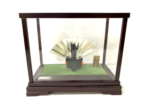 武比古 純銀 扇 4号 松竹梅 SILVER999 SV 置物 日本の伝統工芸