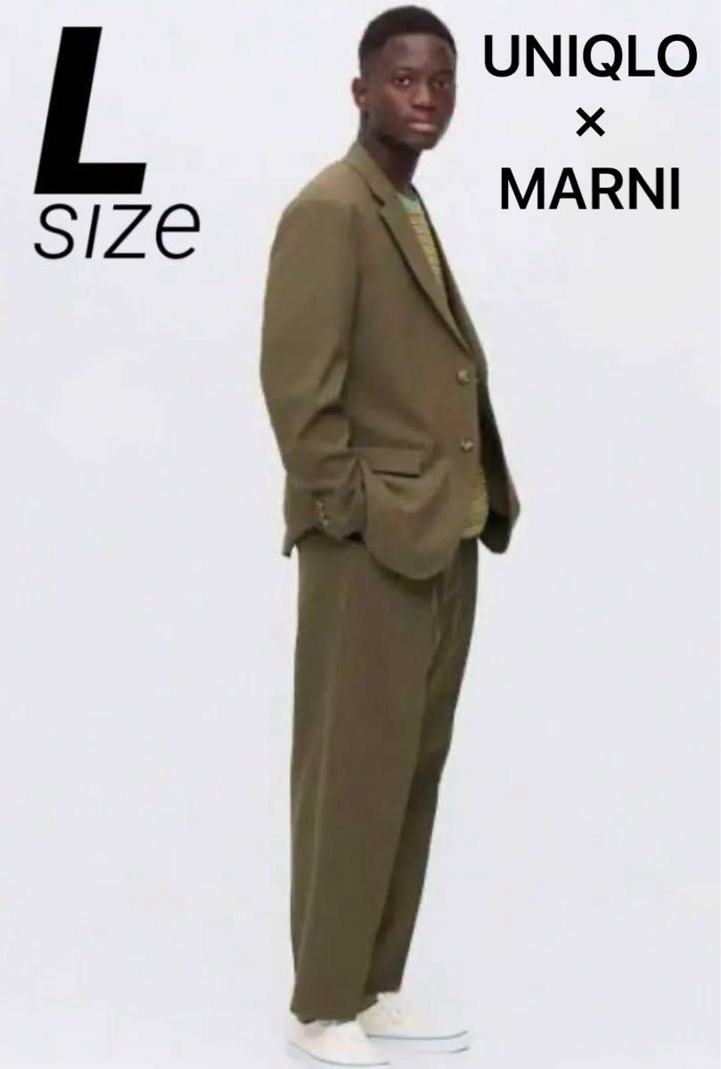 美品 UNIQLO ユニクロ MARNI マルニ スーツ セットアップ カーキ L