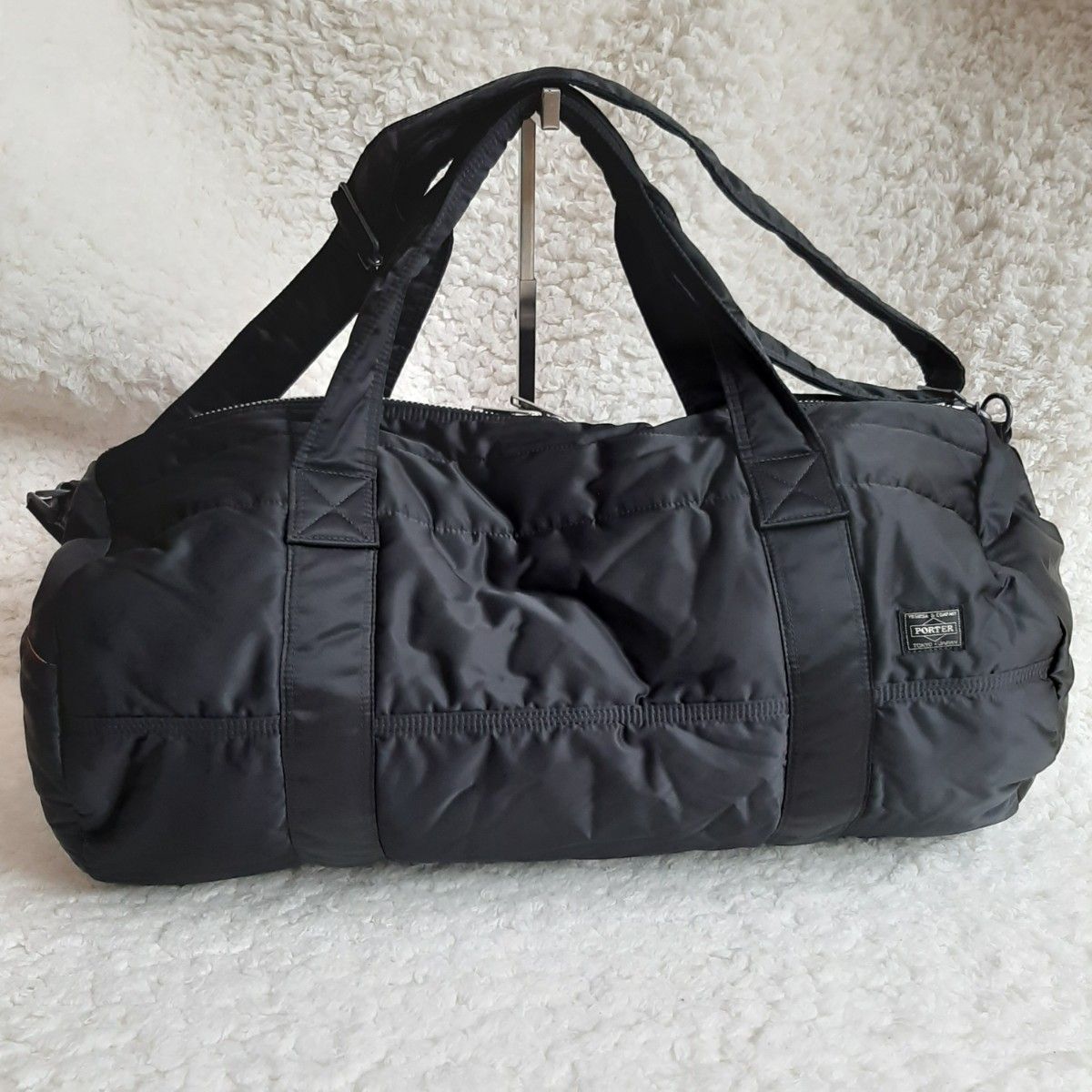 極美品】ポーター タンカー ボストンバッグ ブラック 2way ドラム型 M