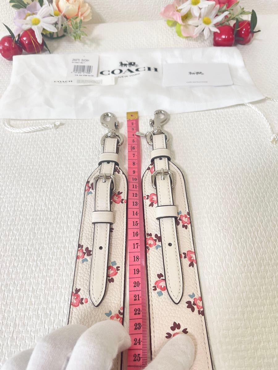 極美品】COACH コーチ バッグ用 ショルダーストラップ フローラル 花柄
