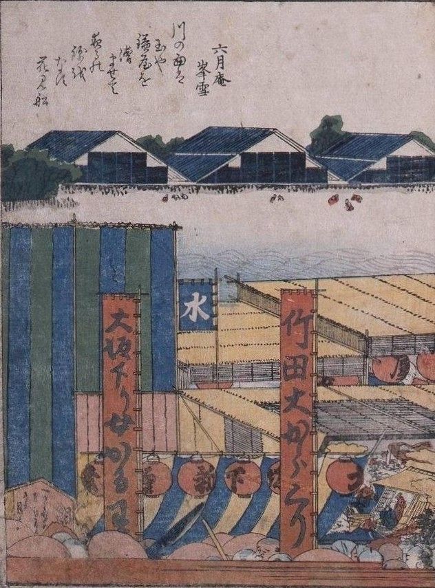 葛飾北斎作 浮世絵版画「絵本 隅田川両岸一覧」上巻 越前和紙複製画 浮世絵