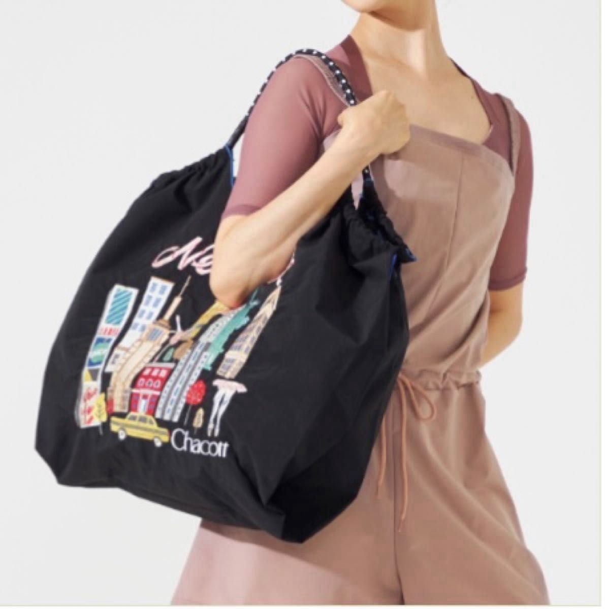 チャコット ボールアンドチェーン ニューヨーク柄 ブラック Lサイズ