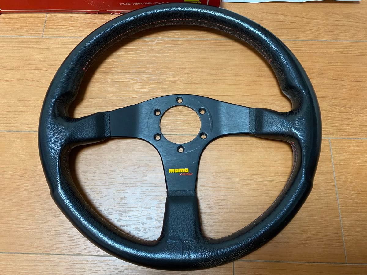 中古】momo CORSE 35Φステアリングホイール 本体 黒 ホーン 外箱 中古