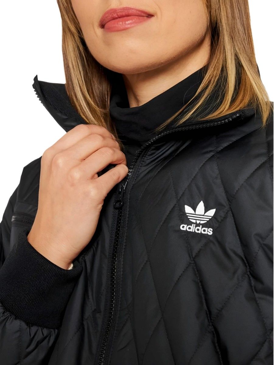 adidas 黒 XL キルティングジャケット パファージャケット 中綿