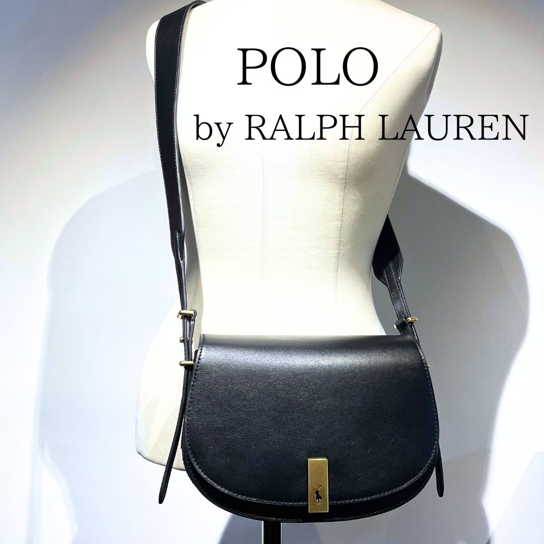美品】POLO Ralph Lauren ポロ ラルフローレン ID レザー サドルバッグ