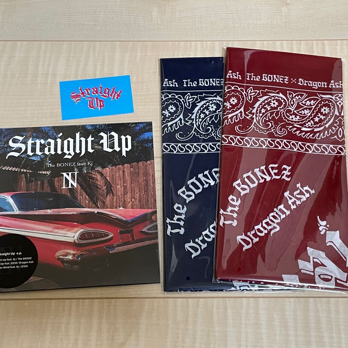 新品未開封】The BONEZ x Dragon Ash Straight Up EP (バンダナ付き 赤
