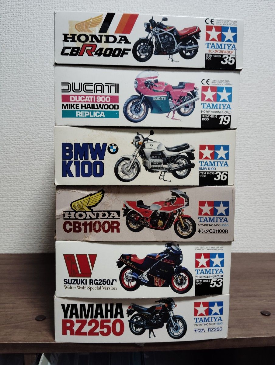 タミヤ1/12 未組立 プラモデル 絶版品 オートバイシリーズ 6個セット