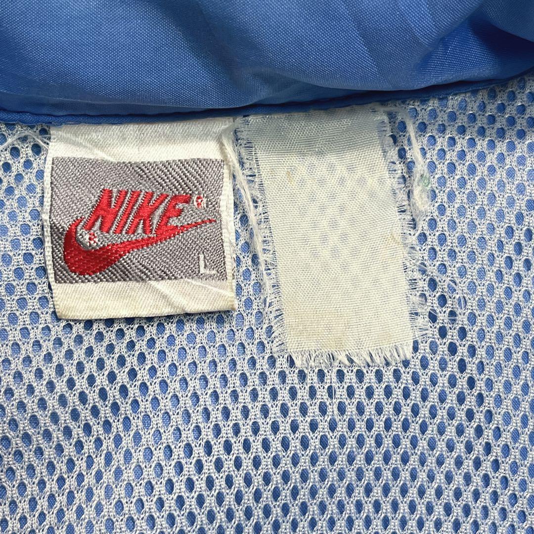 90's NIKE ナイキ 銀タグ ナイロンジャケット 青紺 L ワンポイント