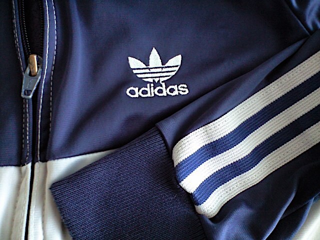 即決 USA製 80s ヴィンテージ adidas ATP ジャージ ネイビー シルバー