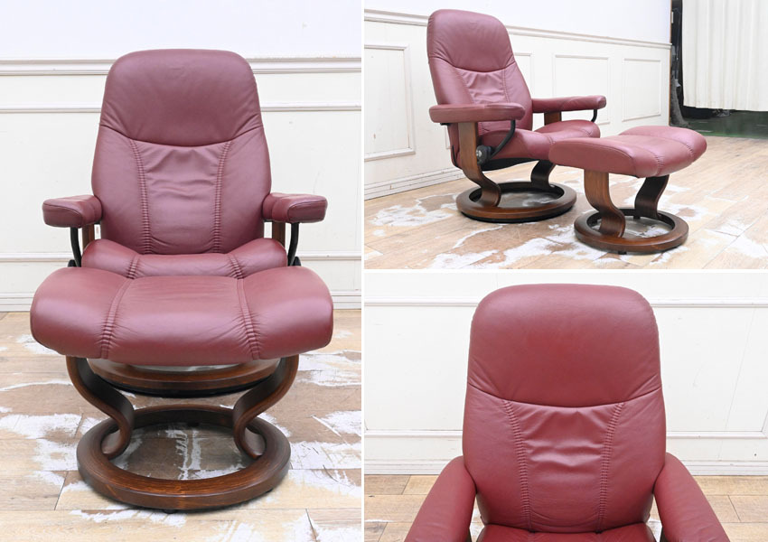 エコーネス ストレスレスチェア 総本革 パーソナルチェア オットマン