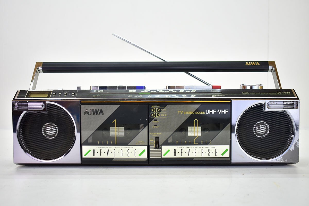 ジャンク 外装良好 AIWA ラジカセ CS-W99 昭和レトロ アイワ i