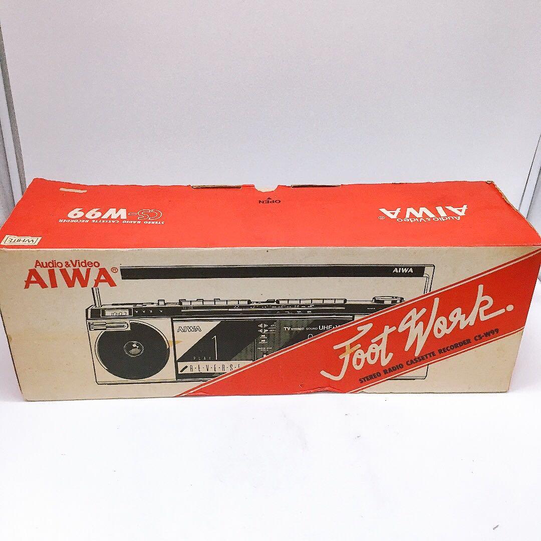 ジャンク 外装良好 AIWA ラジカセ CS-W99 昭和レトロ アイワ i