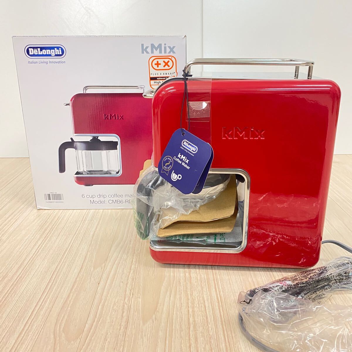 デロンギ ケーミックス ドリップコーヒーメーカー レッド 6杯用CMB6-RD