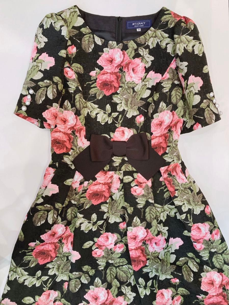 M'sGRACY エムズグレイシー カタログ連載 ローズプリントドレス 38size