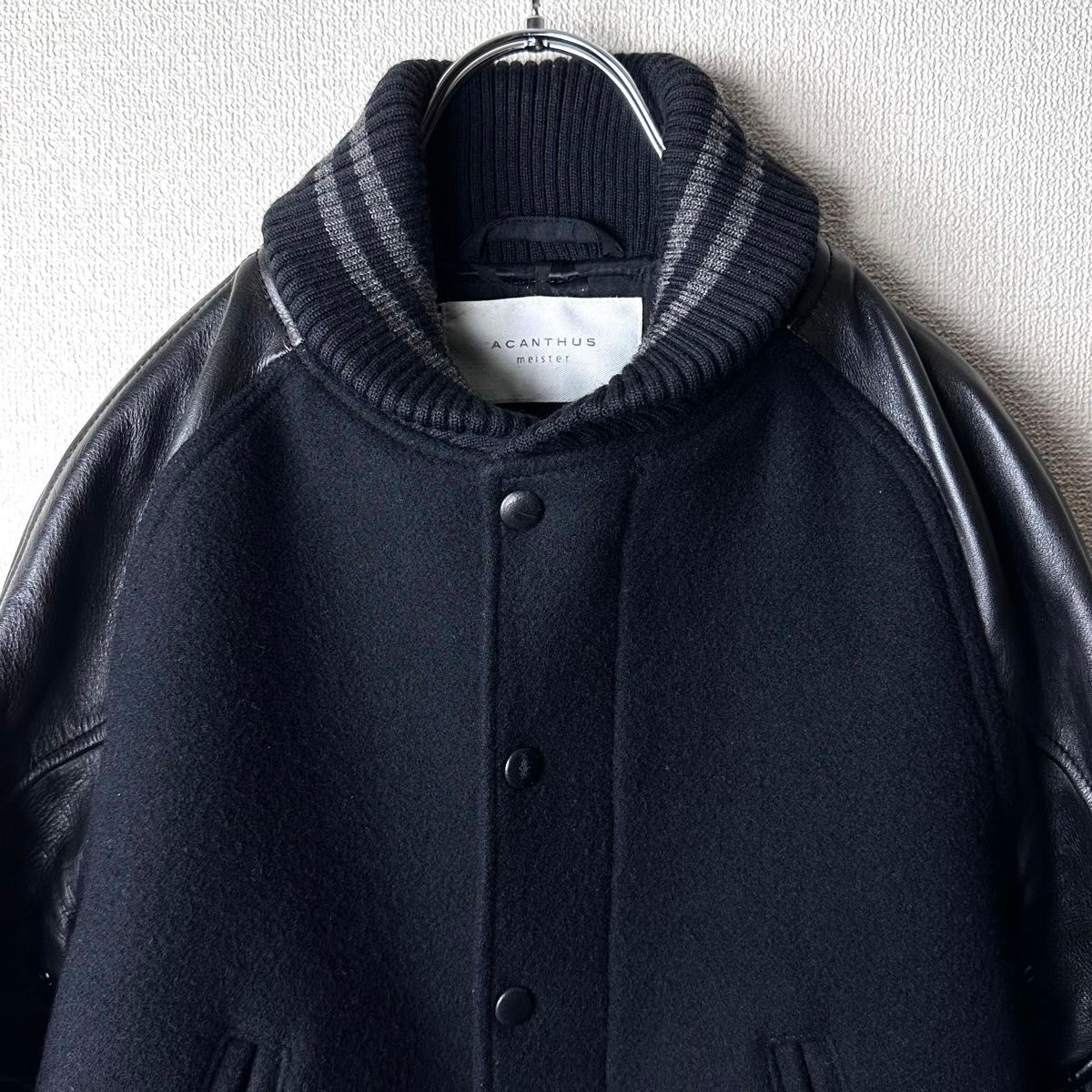 ACANTHUS アカンサス 色落ち加工 レザースリーブ スタジャン 黒｜Yahoo